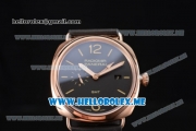 Panerai Radiomir GMT Asia ST25 Automatic Rose Gold Case with Black Dial and Black Leather Strap Stick/Arabic Numeral Markers