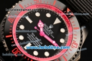 Rolex Sea-Dweller Deepsea Asia 2813 Automatic PVD Case with Black Nylon Strap and Hot Pink Diver Index