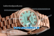 Rolex Datejust Swiss ETA 2671 Automatic Rose Gold Case with Diamonds Markers Green Dial and Rose Gold Bracelet (BP)