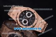 Audemars Piguet Royal Oak Seiko VK64 Quartz Rose Gold Case/Bracelet Black Dial and Stick Markers (EF)