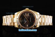 Rolex Day-Date II Automatic Movement Full Gold with Green Markers and Black Dial