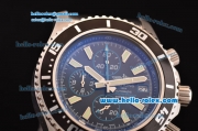 Breitling SuperOcean Chronograph II Miyota OS10 Quartz Steel Case with Black Dial Stick Markers Black Dial and Stainless Steel Strap