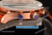 IWC Portuguese Chrono Miyota Quartz Rose Gold Case with Orange Leather Strap White Dial and Arabic Numeral Markers