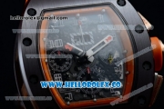 Richard Mille RM 011 Felipe Massa Chronograph Swiss Valjoux 7750 Automatic PVD Rose Gold Case with Black Dial Arabic Numeral Markers and Orange Rubber Strap