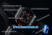 Richard Mille RM 011 Felipe Massa Chronograph Swiss Valjoux 7750 Automatic PVD Rose Gold Case with Black Dial Red Bezel Arabic Numeral Markers and Black Rubber Strap