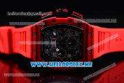 Richard Mille RM 11-03 Swiss Valjoux 7750 Automatic PVD Case with Skeleton Dial and Red Rubber Strap Red Bezel