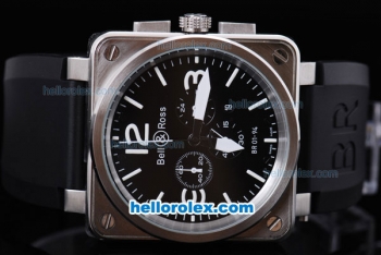 Bell & Ross BR 01-94 Working Chronograph Quartz with Black Dial-White Marking