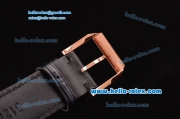 IWC Portuguese Vintage Swiss ETA 2836 Automartic Rose Gold Case with Black Dial and Black Leather Strap