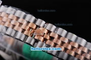 Rolex Datejust Automatic with Rose Gold Bezel and Dial-Small Calendar and Two Tone Strap