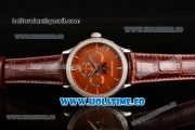 Jaeger-LECoultre Master Perpetual Calendar Asia Automatic Steel Case with Brown Dial Stick Markers and Diamonds Bezel