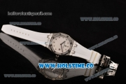 Audemars Piguet Royal Oak Lady Swiss Quartz Steel/Diamonds Case with White Rubber Strap and White Dial (EF)