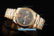 Rolex Day-Date II Automatic Movement Full Gold with Black Dial