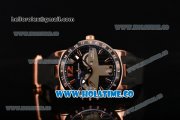 Ulysse Nardin El Toro / Black Toro Asia Automatic Rose Gold Case with Black Dial Stick Markers and PVD Bezel
