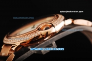 Cartier Ballon Bleu de Cartier Swiss Quartz Movement Full Rose Gold with Diamond Bezel-Medium Size