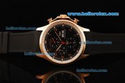 IWC Portuguese Yacht Club Automatic Movement Rose Gold Case with Black Dial and Black Rubber Strap