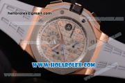 Audemars Piguet Royal Oak Offshore Chronograph Lebron James Clone AP Calibre 3126 Automatic Rose Gold Case with Grey Dial and Grey Rubber Strap - 1:1 Original (JF)