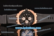 Audemars Piguet Royal Oak Offshore Swiss Valjoux 7750 Automatic Rose Gold Case with Black Bezel Stick Markers and Black Dial (EF)