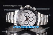 Rolex Daytona Chronograph Clone Rolex 4130 Automatic Stainless Steel Case/Bracelet with White Dial and Stick Markers (BP)