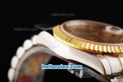 Rolex Datejust Automatic Movement Gold Dial with Diamond Markers and Gold Bezel-18K Gold Never Fade