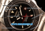 Breitling SuperOcean 44mm 2824 Auto Steel Case with Black Dial and Steel Bracelet Red Hands - 1:1 Origianl (GF)