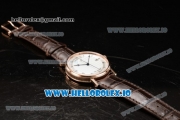 Breguet Classique Japanese Miyota 9015 Automatic Movement Rose Gold White Dial and Roman Numeral Markers Leather Strap (FF)