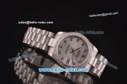 Rolex Datejust Asia 2813 Automatic Movement Steel Case/Strap with Silver Dial and Diamond Markers - ETA Coating
