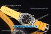 Audemars Piguet Royal Oak Offshore Diver Asia Automatic Steel Case with Black Dial Yellow Rubber Strap and Stick Markers (EF)