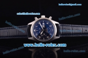 IWC Pilot Chronograph Swiss Valjoux 7750 Automatic Movement Steel Case with Blue Dial and Blue Leather Strap