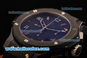 Hublot Big Bang Swiss Valjoux 7750 Automatic Movement Ceramic Case with Blue Dial and Black Rubber Strap - 1:1 Original