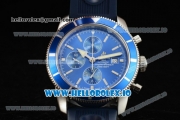 Breitling SuperOcean Heritage Chrono Swiss Valjoux 7750 Automatic Steel Case Blue Dial With Stick Markers Blue Rubber Strap (JH)