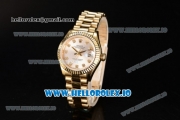 Rolex Datejust Swiss ETA 2671 Automatic Yellow Gold Case with Sliver Dial Diamonds Markers and Yellow Gold Bracelet (BP)