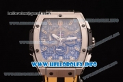 Hublot MP-06 Senna Champion 88 Chrono Miyota Quartz Steel Case with Skeleton Dial and Yellow/Black Leather Strap