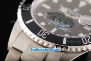 Rolex Submariner Oyster Perpetual Date Swiss ETA 2836 Automatic Full Steel with Black Bezel and Black Dial-White Marking