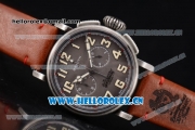 Zenith Heritage Pilot Ton-up Miyota Automatic Steel Case with Grey Dial and Brown Leather Strap Arabic Numeral Markers