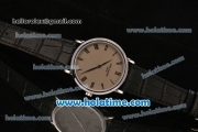 Patek Philippe Calatrava Miyota OS2035 Quartz Steel Case with Roman Numeral Markers and Grey Dial