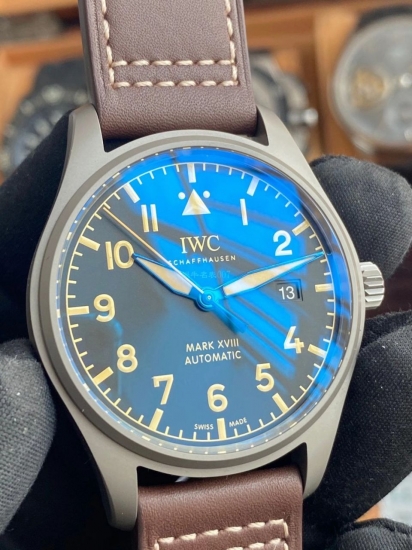 1:1 IWC Pilot Mark Xviii 18k Titanium Case - High Quality V7 Factory Replica Watch IW327006 - Click Image to Close