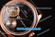 IWC Portuguese Tourbillon Hand-Wound F.A. Jones Swiss Tourbillon Manual Winding Rose Gold Case with Black Dial and Arabic Numeral Markers - 1:1 Original