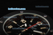 Hublot Big Bang King Chronograph Miyota Quartz Movement PVD Case with Black Dial and Black Rubber Strap