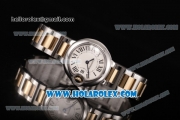 Cartier Ballon Bleu De Small Swiss Quartz Two Tone Case/Bracelet with White Dial and Black Roman Numeral Markers