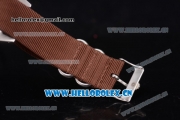 Rolex Milgauss Vintage Asia 2813 Automatic Steel Case with Brown Dial Dot Markers and Brown Nylon Strap