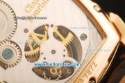 Parmigiani Kalpa XL Swiss Tourbillon Manual Winding Movement Rose Gold Case with Black Leather Strap