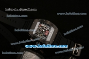 Richard Mille Felipe Massa Flyback Chrono Swiss Valjoux 7750 Automatic PVD Case with Numeral Markers Skeleton Dial and Black Rubber Bracelet