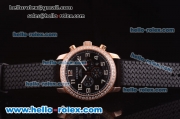 Chopard Miglia GT XL Chronograph Miyota Quartz Rose Gold Case with Diamond Bezel and Black Dial