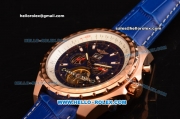 Breitling for Bentley RL10 Tourbillion Automatic Rose Gold Case with Blue Dial and Blue Leather Strap