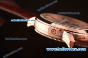 Vacheron Constantin Automatic Rose Gold Case with White Dial and Brown Leather Strap