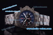 Breitling Avenger Swiss Valjoux 7750 Automatic PVD Case/Strap with Black Dial and White Numeral Markers