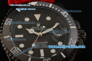 Rolex Submariner Asia 2813 Automatic PVD Case with Red Nylon Strap and Black Dial Stick Markers