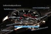 Tag Heuer Carrera Automatic Steel Case with PVD Bezel and Black Dial-Black Leather Strap