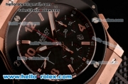 Hublot Big Bang Chrono Clone HUB4100 Automatic Rose Gold/Ceramic Case with Black Rubber Strap Black Dial