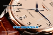 Longines Master Swiss ETA 2824 Automatic Steel Case with Rose Gold Bezel and White Dial